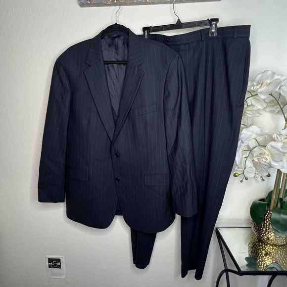 Brooks Brothers Blazer Mens 42 Lg Blue Striped 346 Stretch 2 Button Sport Coat - Picture 1 of 8